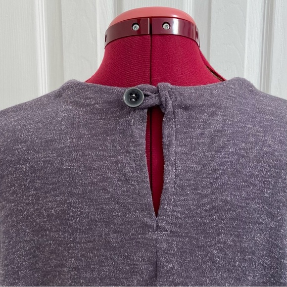 Handmade women grey mohair knit pullover kimono style top. Size M-L. Pre-owned. - Picture 7 of 7